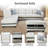Elsiana 3 Piece Faux Leather Modular Living Room Set, Leather Couch Set-701566403-701566415