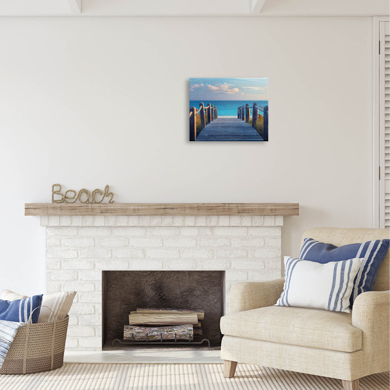 Au-545-Canvas Summer Boardwalk Beach View on Canvas par Dennis Frates, photographie, H 16 po x l 20 po x P 1,5 po