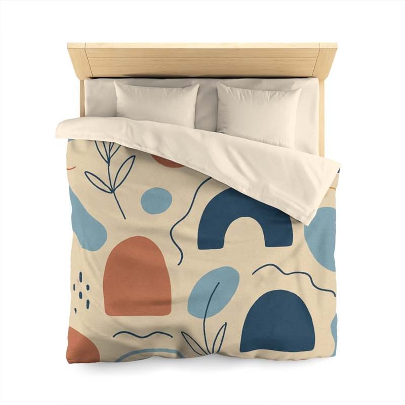  Duvet Covers No 1 Single Piece, Queen Duvet Cover, Cream/Blue
