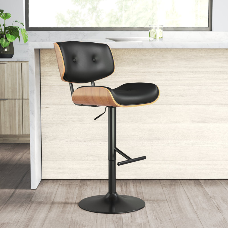 Tabouret de bar pivotant à hauteur réglable Aliane, Noir