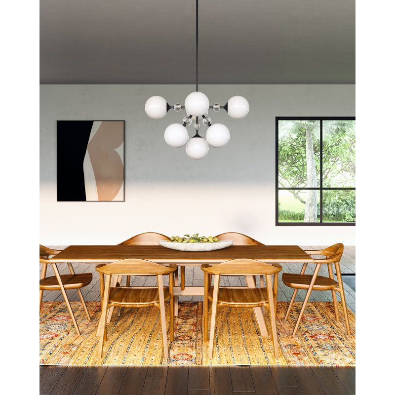 Lustre sphérique spoutnik à 9 lumières Celia, Noir mat