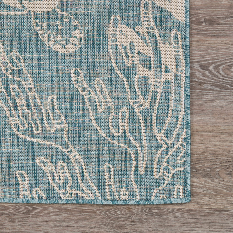 Tapis intérieur / extérieur à tissage plat Hoover Tropical, Rectangle 5 pi 3 po x 7 pi