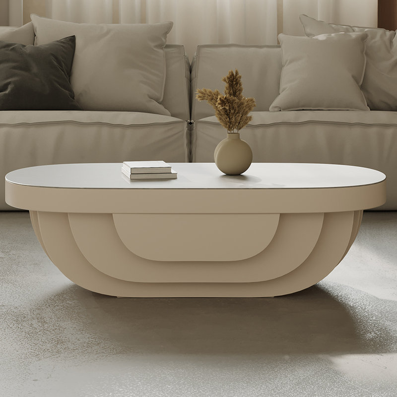 Oval rock plate end table