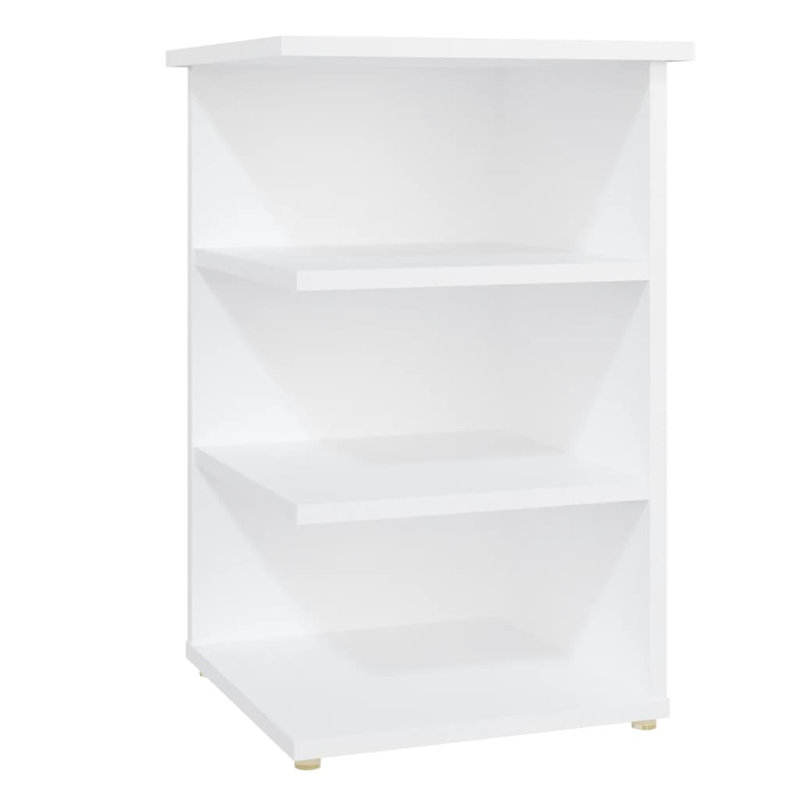 Giesey Floor Shelf End Table, White, White