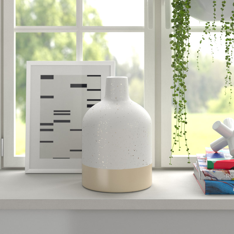 Bouteilles décoratives en céramique Kanedra, Blanc, H 11 po x l 8 po x P 8 po