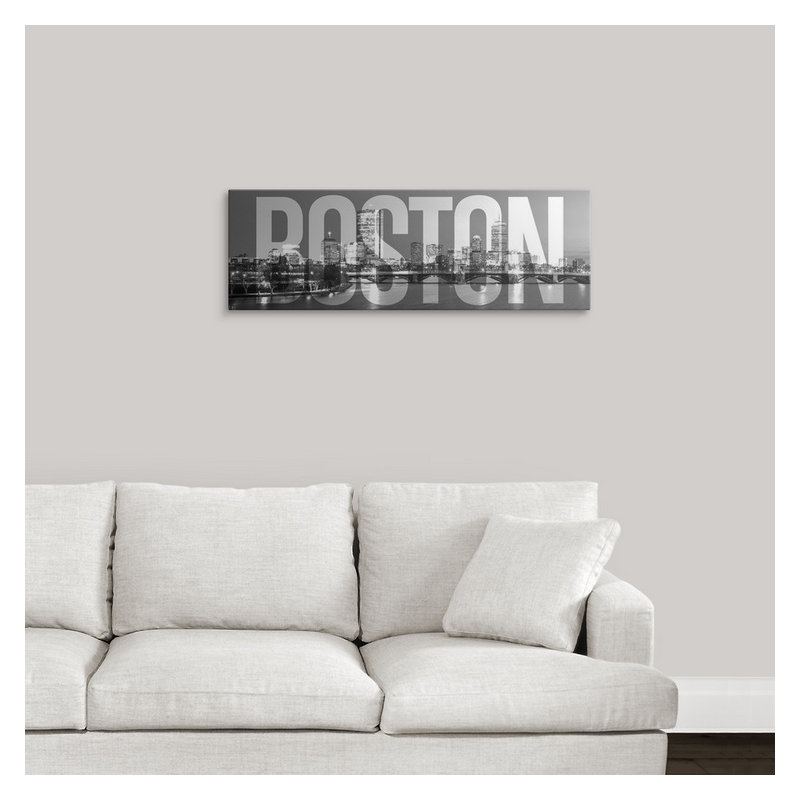 «Boston Skyline, Transparent Overlay», impression, H 12 po x l 36 po x P 1,5 po, Toile