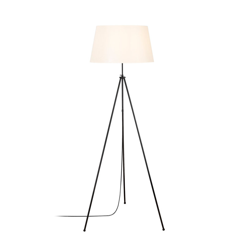 Kenia 165cm Tripod Floor Lamp, Black, Cream
