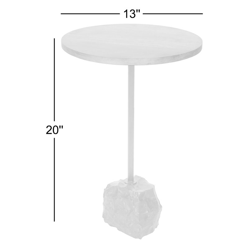 Solid Wood End Table, Black, Natural