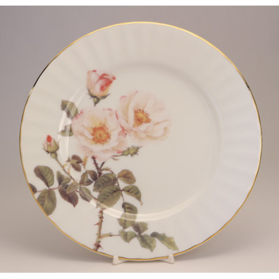 Bone China Blushing Rose Salad/Dessert Plates, Set of 4