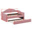 Lit de jour rembourré en velours capitonné avec couchette, port USB et port Type-C Martisa-220798676