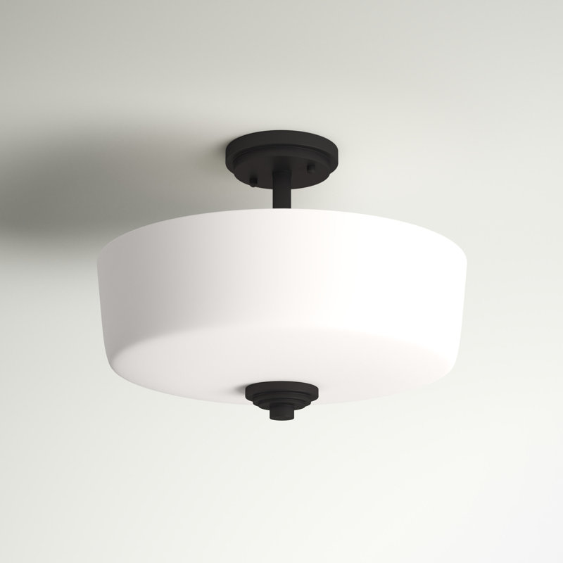 Pitman Semi Flush Mount, Bronze