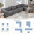 Boneless 142" L Shaped Modular Sectional Sofa,No Assembly,5 Piece Couch, Convertible Sleeper Couch,Full-Compressed Couch,Free-Combined Couches,5 Seat & Ottoman,Chenille-1553728008