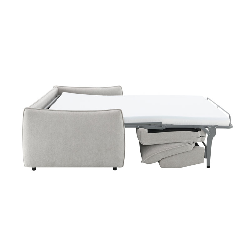 Canapé en chenille avec matelas (matelas inclus), 35" H x 74" W x 39" D, Beige