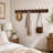 Rustic Wood Wall Mounted Coat Rack with Hooks