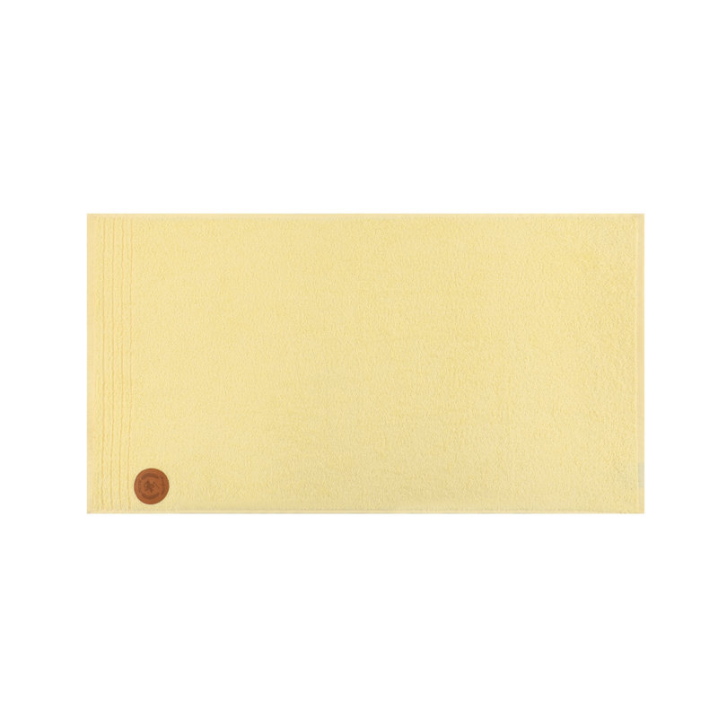 Ensemble de 2 serviettes de bain 100% coton, Kaki / jaune clair