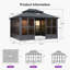 PURPLE LEAF 12' W x 14' D Sunroom Hardtop Gazebo Solarium