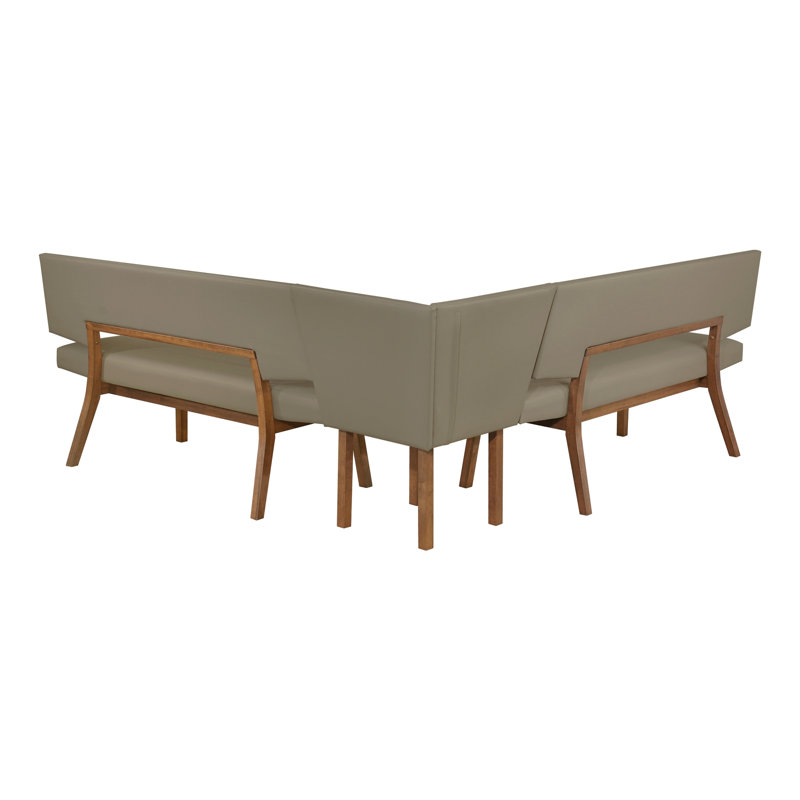 Jeiren Faux Leather Upholstered Bench, Stone Veil