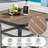Patio PVC-coated polyester Bar Set of 5, Height Back Bar Stools and Faux Wood Tabletop