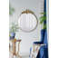 Grand miroir mural rond 36 po x 41 po avec cadre en métal doré