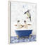 «Penguins in Eclectic Blue Bath» par Amy Peterson, reproduction d'art sur toile encadrée