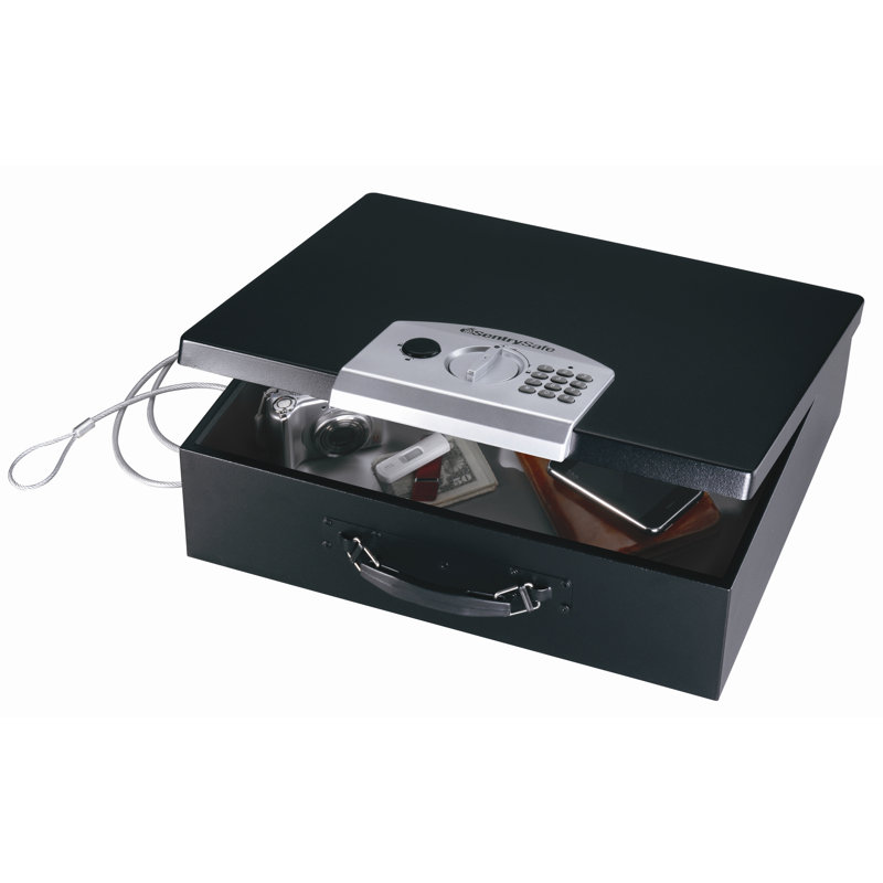 Black Steel Digital Portable Security Safe with Handle
