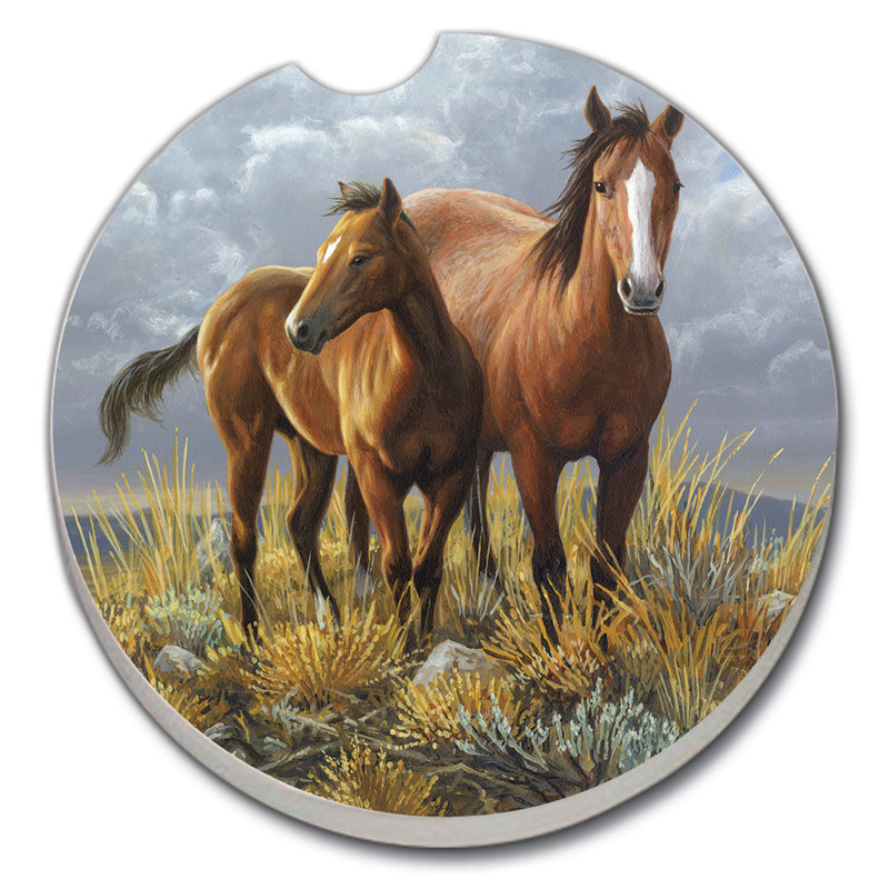 Sous-verre à chevaux absorbants