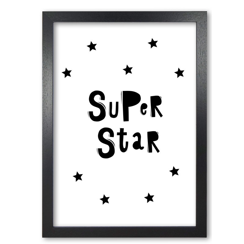 Super Star Scandi - Print, Black Grain Frame, 30 cm H x 21 cm W x 5 cm D