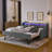 Twin Size Upholstery Sofa Bed With LED Lights, Storage, Adjustable Headboard, Foldable Trundle, And Wireless Charging-254607656