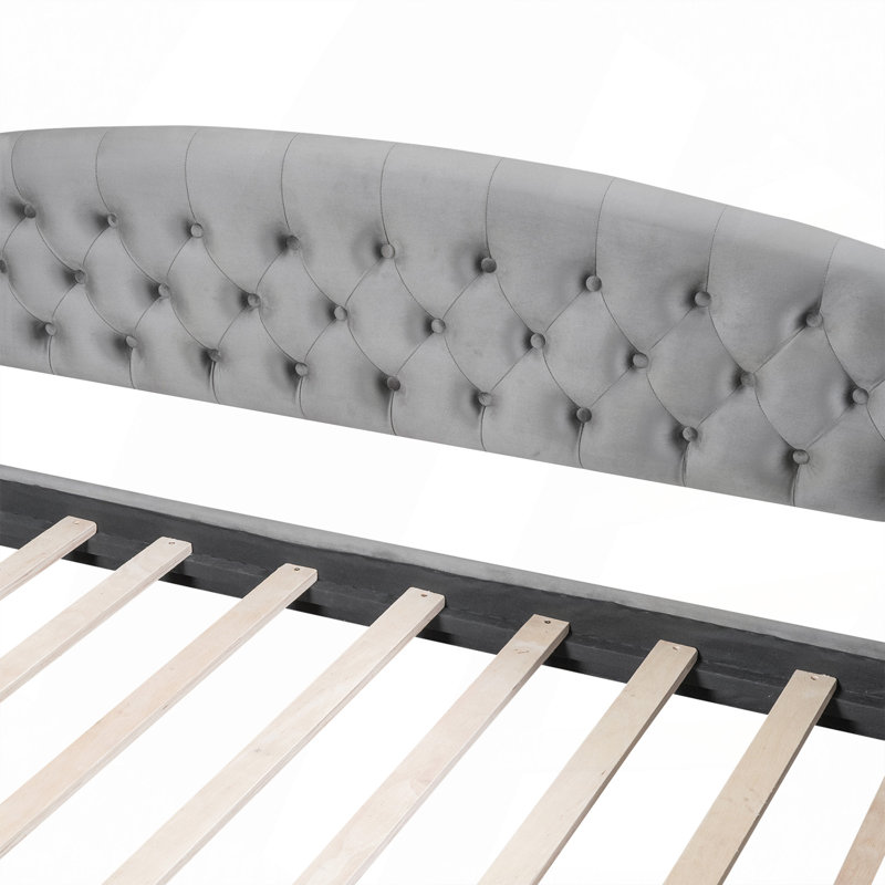 Luxury Tufted Button Daybed, Gray, Full/Double