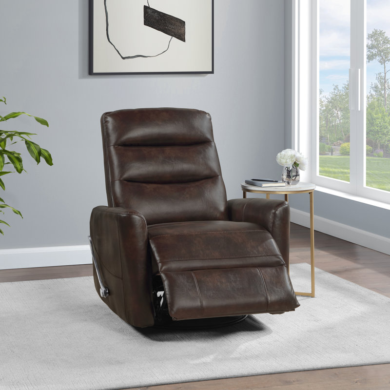 Fauteuil inclinable et pivotant en similicuir Sacson, Brun