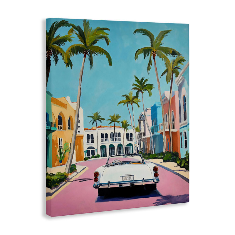 Toile de voiture tropicale classique, design par Franklyn Gregory, H 48 po x l 36 po