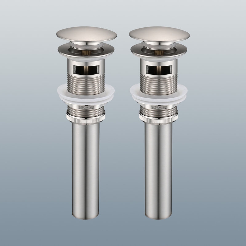 Bathroom Sink Stainless Steel Pop Up Drain With Overflow(2 Pcs), Brushed Nickel