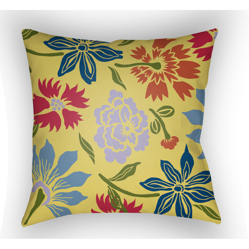 Moody Floral Floral Throw Pillow, 20" H x 20" W x 4" D, White/Purple
