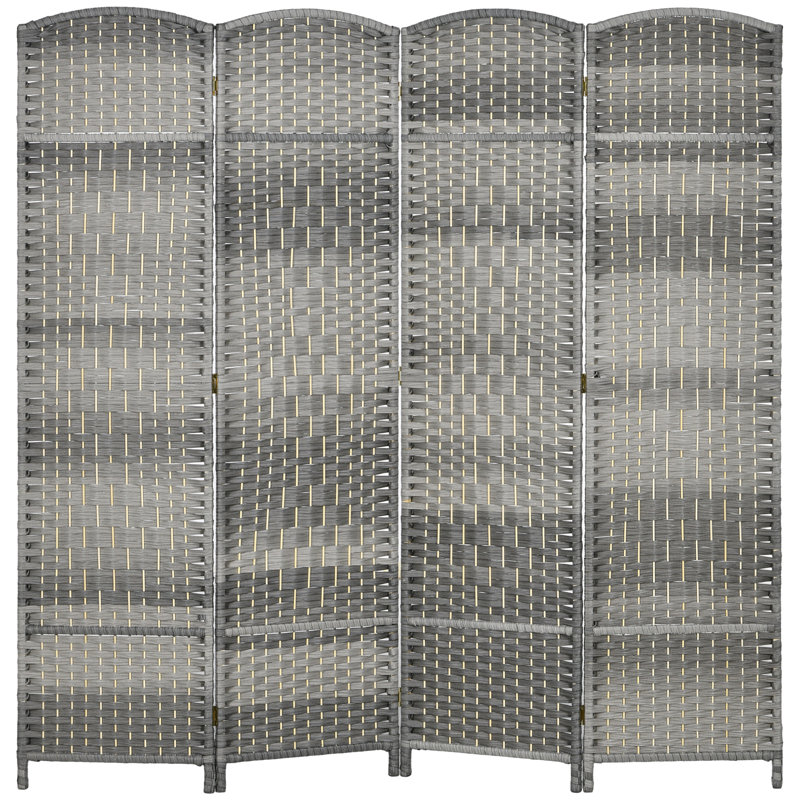 Paravent 4 panneaux, Gris, H 70,9 po x l 70,9 po x P 0,7 po
