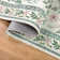 Green Floral Machine Washable Area Rug with Non-Slip Backing