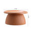 Table basse à base cannelée en oxyde de magnésium, table centrale ronde de 27,56 po de diamètre
