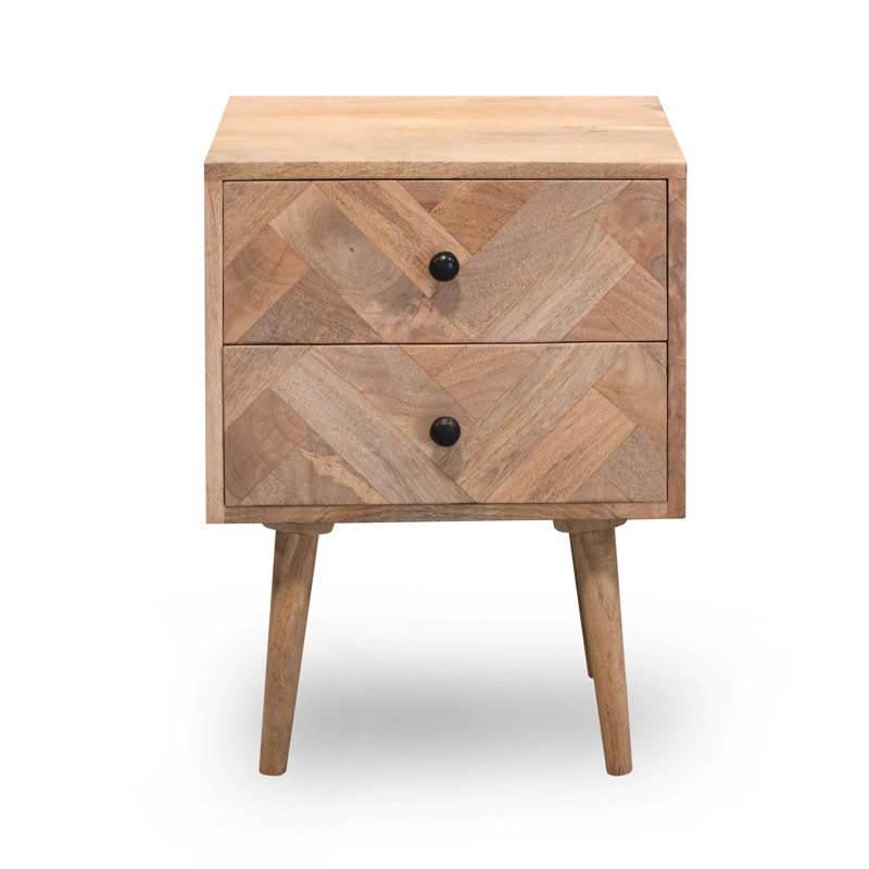 Rudden 45cm W Solid Wood Bedside Table