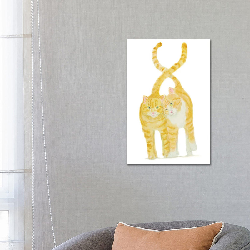 Orange Cats Couple 1 Piece Wrapped Canvas Wall Art, 66.04 cm H x 45.72 cm W x 3.175 cm D