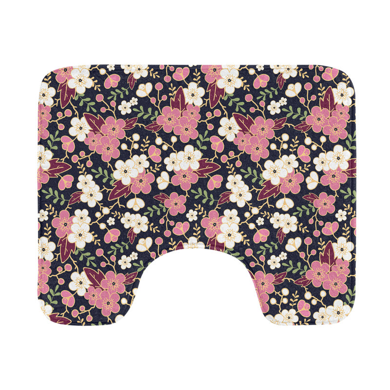 Tapis de salle de bain japonais en forme de U 20 po multicolore