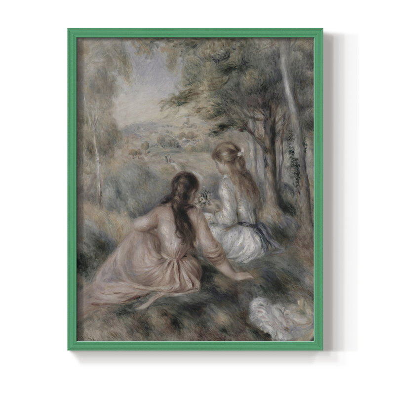 Reproduction encadrée vintage en bois massif XXXVIII, Vert, H 21 po x l 17 po