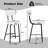 Modern Upholstered Counter Height Bar Stools Set – Curved Back, Round Padded Seat, Metal Legs, Footrest – Chic Accent Chairs for Kitchen Island, Dining Room, Bistro, or Pub – Contemporary Style Inspired style, 2-Pack