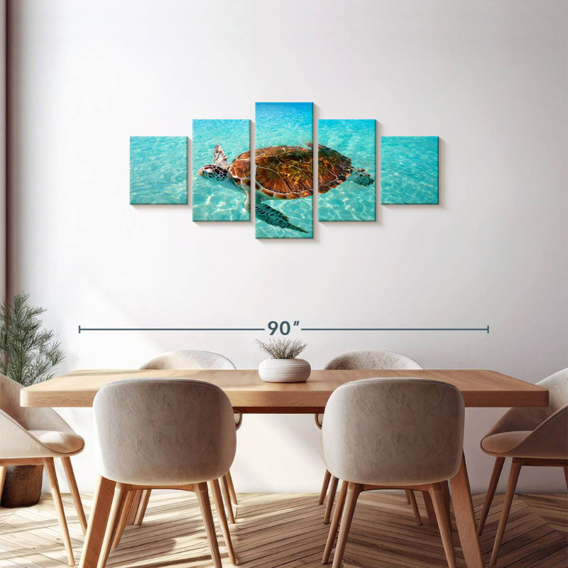 Brampt Cancun Beach Turtle, 30" H x 68" W