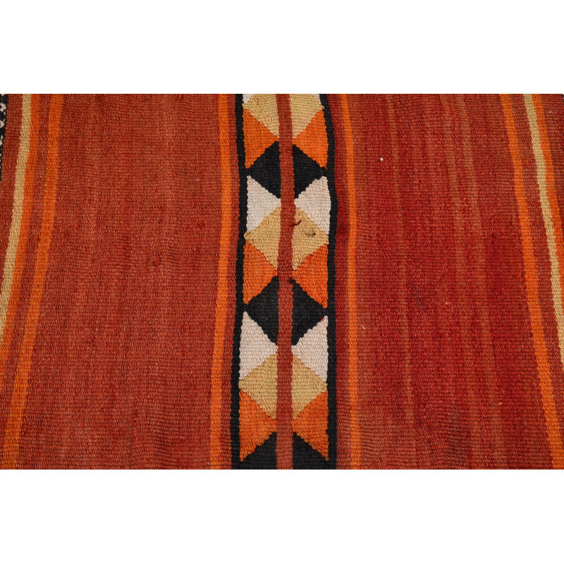Tapis traditionnel kilim traditionnel turc fait à la main avec des couleurs vives pour la décoration intérieure rouge / orange