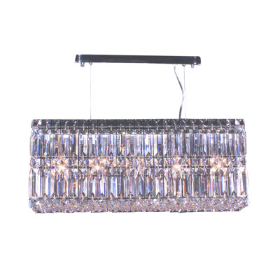 Lustre en cristal tectangulaire moderne 5 lumières Meleesa