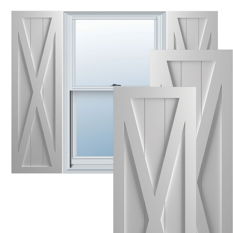 Volets à fixation fixe en PVC True Fit, Apprêté, 18", 76"