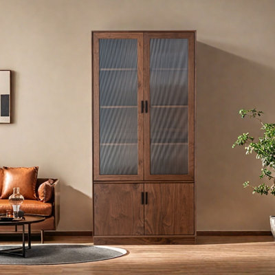 Light luxury black walnut bookcase