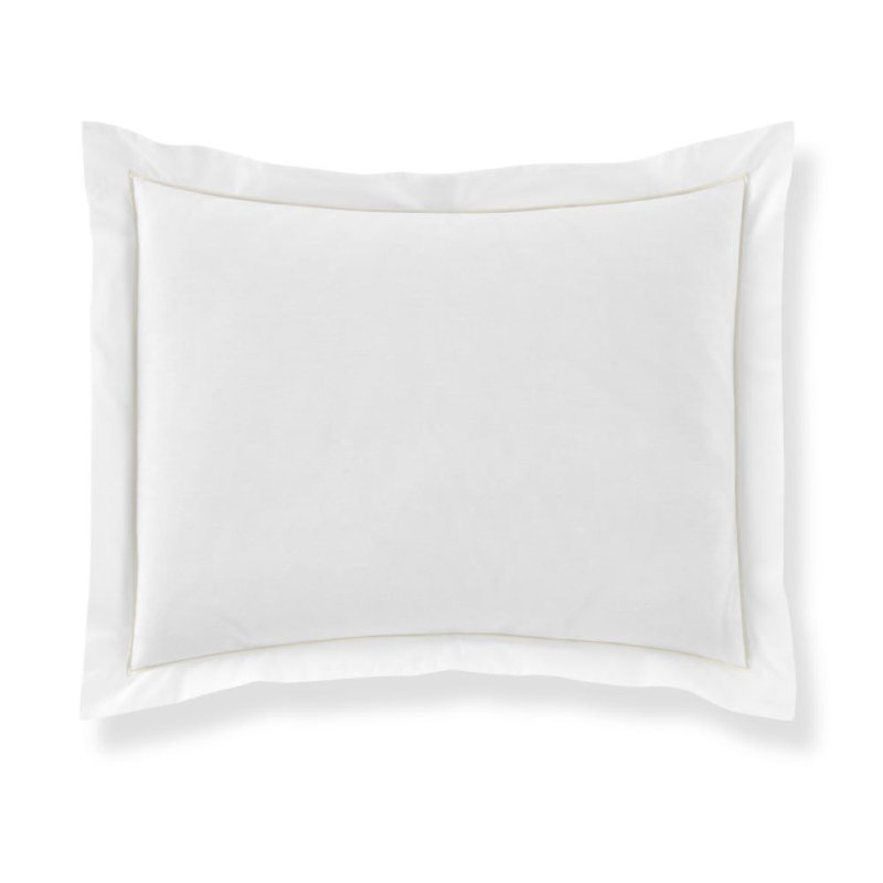 Boutique Percale Sham, King, White/Platinum