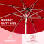 Parasol de patio 9 pi, rouge brique, protégé et imperméable, 8 nervures solides, facile à utiliser pour le jardin, la terrasse, la cour, la piscine et l'eau, la manivelle à bouton-poussoir,