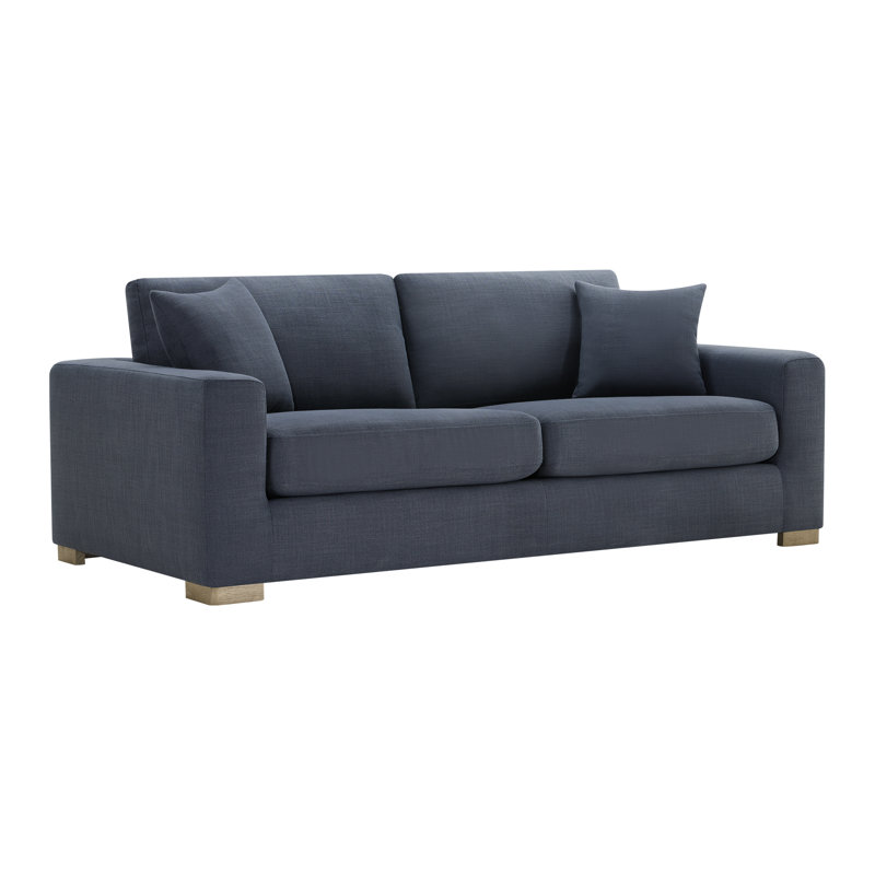  84'' Upholstered Sofa with Solid Wood Legs, Effie lndigo