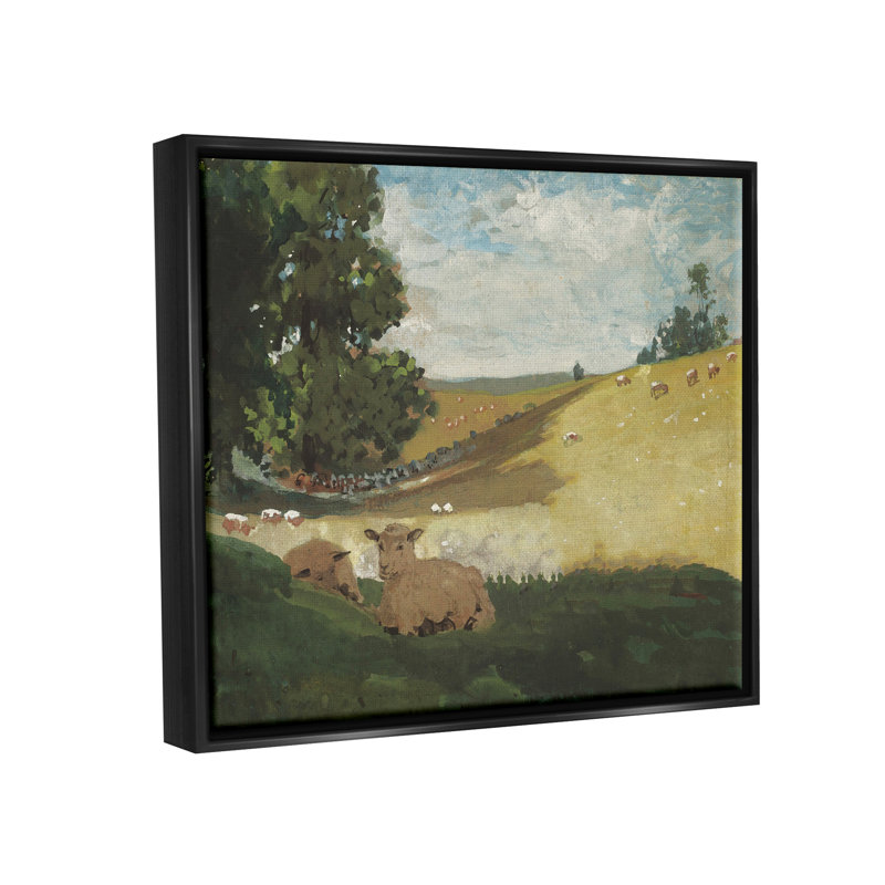 Après-midi chaud Winslow Homer classique - peinture, Cadre flottant noir de jais, H 17 po x l 21 po x P 1,7 po